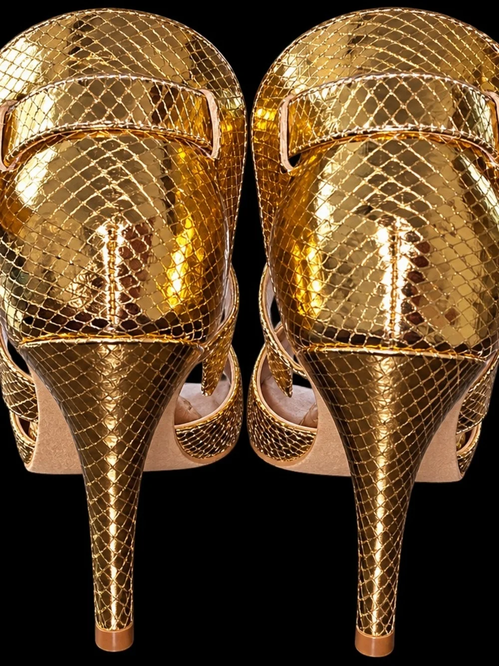 Latin Dance Shoes, Gold Metallic